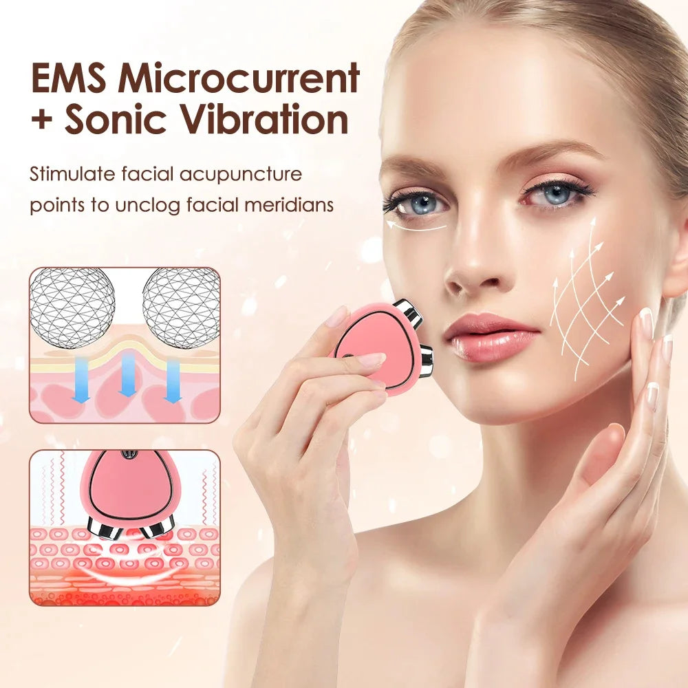 EMS Micro Current Beauty Instrument Mini Portable Face Slimming Massager EMS Delicate Contour Lifting Firming Facial Skin